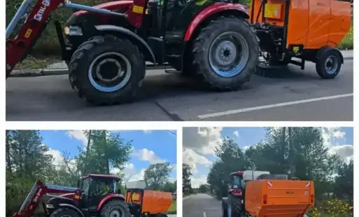 CIĄGNIK Z ZAMIATARKĄ 
