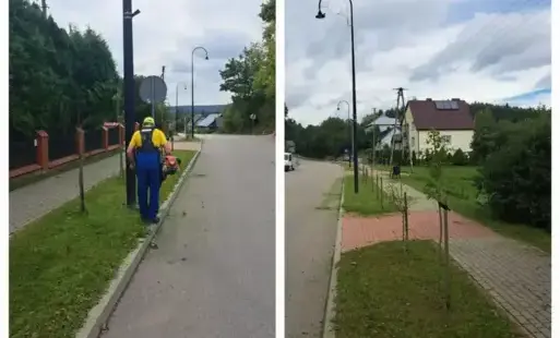 PRACOWNIK KOSZĄCY POBOCZA