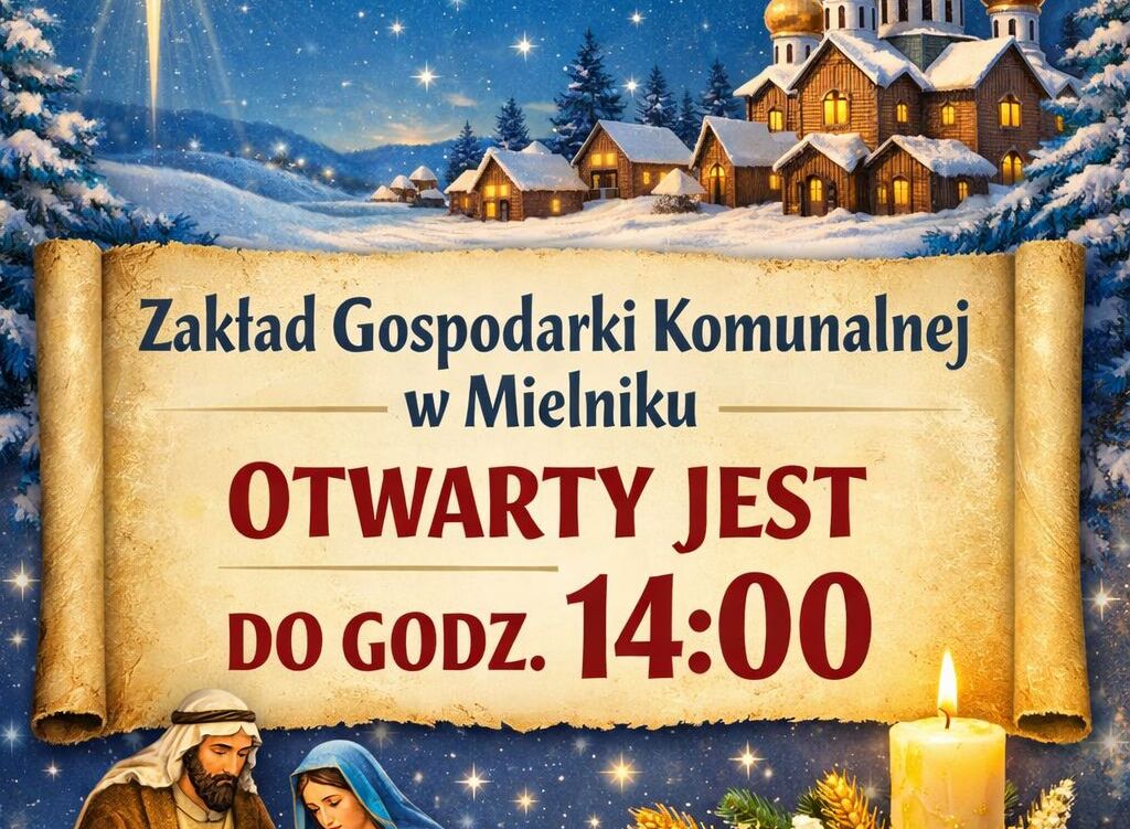Zdjęcie do Zmiana godzin pracy w dniu 05-01-2026 r. 